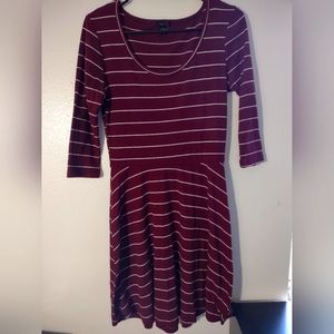 Rue21 maroon striped skater dress